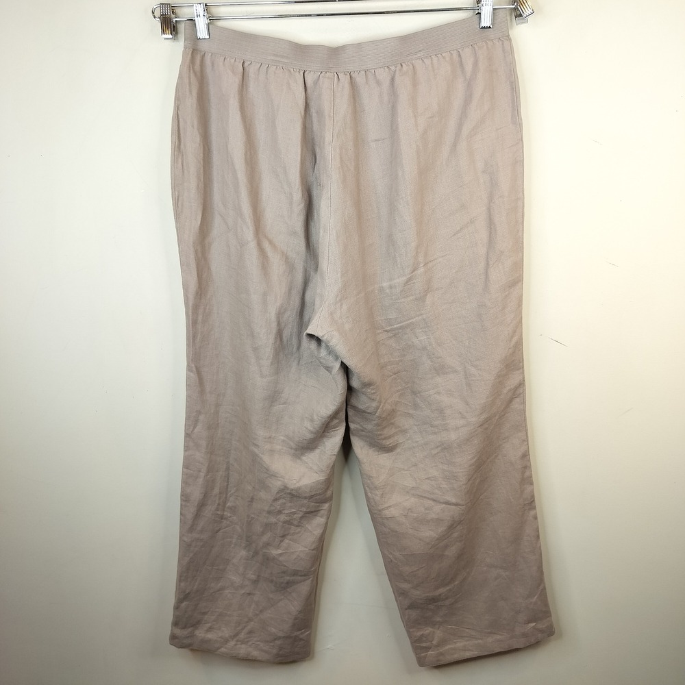 Soft Surroundings Linen Pants 1X Elastic Waist Casual Neutral Casual Tan - Picture 5 of 8